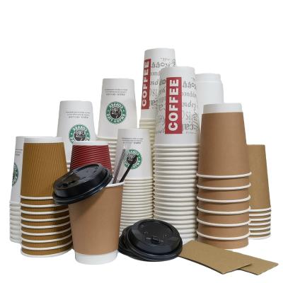 China Disposable Coffee Cups 16oz Packaging Disposable Paper Cup Printed Design Coffee Supplies Custom Logo PE Coated Single Wall Wholesales for sale