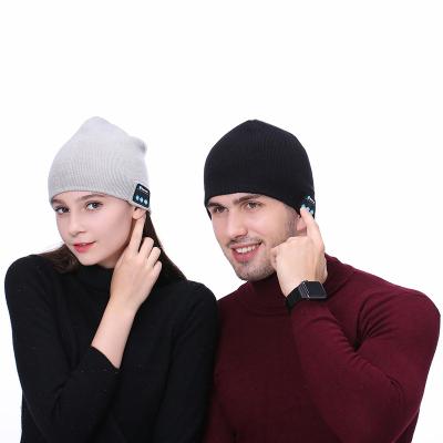 China breathable & Waterproof 2022 Hat Music Wholesale Gorras Wireless Earphone Knitted Beanie Hat Gorras Blue Tooth Hat for sale