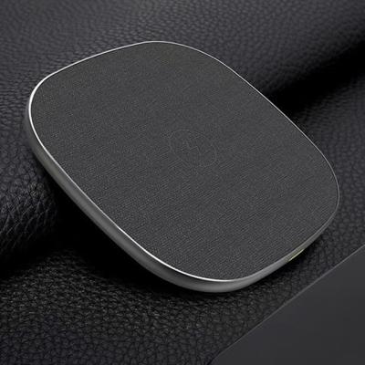 China Phone Charging Square 15W TS09S Fast Wireless Charger OEM Smart Dropshipping Desktop Leather Table Mobile Phone Aluminum for sale