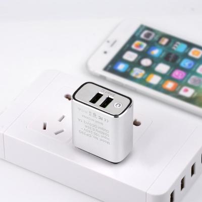 China Standard AC Adapter Wall Charger Shenzhen Factory Patent Model Certification AL Alloy 3.1A Dual USB Private EU US Plug Wall Charger for sale