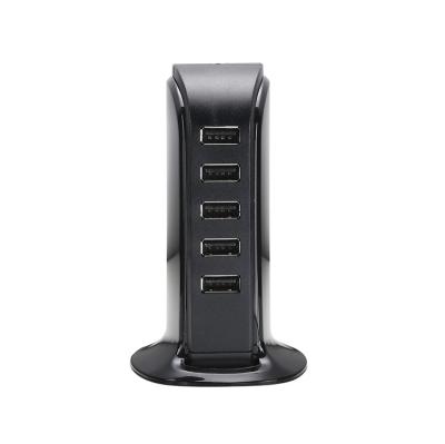 China Hot Selling Amazon Charger Tower EU USA Wall Mobile Multi USB Port Mobile Phone Socket 5 Charger Desktop Tower For iPhone Sumsung Devices for sale