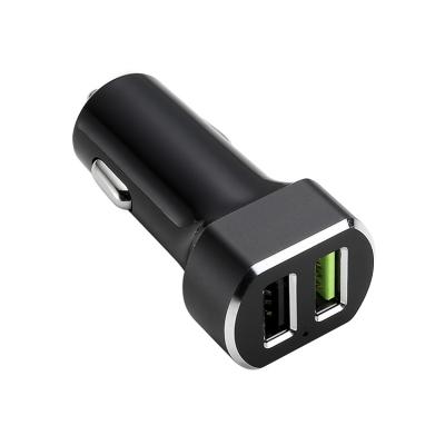 China Compatible with All Hot Selling Model 2019 USB Devices 2019 Hot Selling Model Aluminum Tablet Phones Super Fast Charging Qualcomm QC3.0 36W Dual USB Car Charger for sale