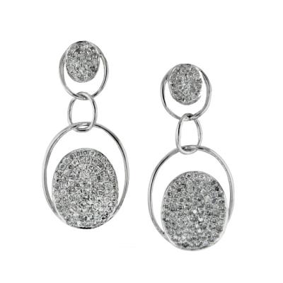 China CLASSIC Luxury Fine Jewelry 18K White Gold Long Earrings Jewelry Women Diamond Earrings for sale