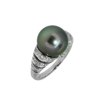 China CLASSIC 2022 Popular Style 18K White Gold Diamond Natural Pearl South Sea pearl Ring for women for sale