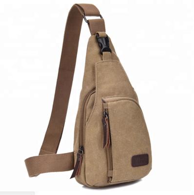 China Casual Classic Single Shoulder Pack Canvas Men Diagonal Sling Chest Bag for sale