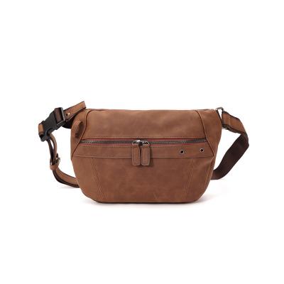 China Water Proof Fashion Men Coffee Color PU Leather Material Waist Bags 2020 for sale