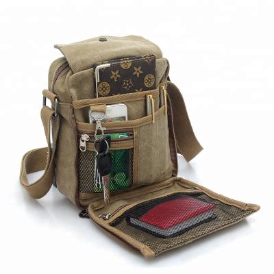 China Outdoor Eco - Friendly Canvas Travel Shoulder Sling Multifunction Bag For Men for sale