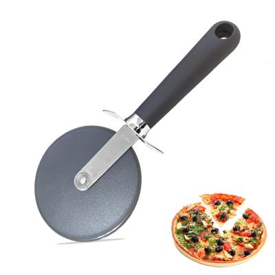 China Plastic Stocked Pizza Cutter Wheel Quality Pizzar Slicer With Non Slip Handle And Protective Cove 4 Inch for sale