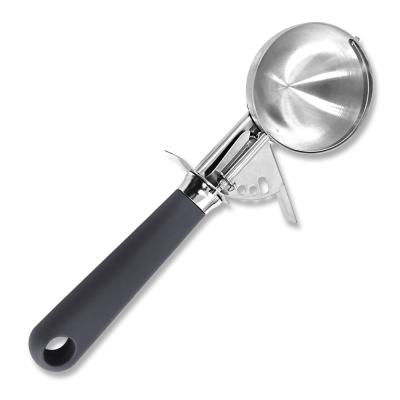 China Viable Ice Cream Scoop with Trigger Lever and Comfort Grip Handle Stainless Steel Ice Cream Scooper for Kids Melon Baller Cookies Scoop for sale