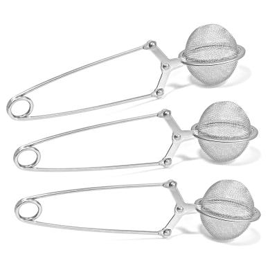 China Premium Stainless Steel Instant Ball Tea Strainer Stainless Steel Strainer With Handle For Tea Good Mesh Tea Balls Filter Loose Leaf Infusers for sale