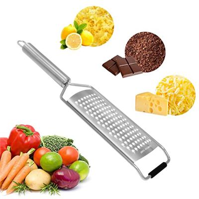 China Universal Food Grater Stainless Steel Flat Viable Cheese Grater Slicer For Vegetable Lemon Ginger Garlic Nutmeg Fruit Chocolate for sale