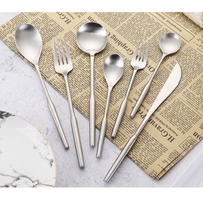 China Wholesale Drop Stocked Matte Flatware Colorful Kitchen Cutlery Supplies Home Design Hot Gold Flatware Flatware Home Design Gold Shipping Tableware 304 Stainless for sale