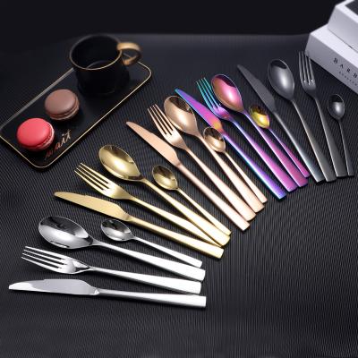 China Stocked Wholesale High End Flatware Set European Fancy Dinnerware Wedding Serving 304 Cutlery Stainless Steel Spoon Fork Set Gold Plated for sale