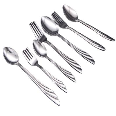 China Traditional Stainless Steel Cutlery Set Flatware Dinner Spoon Fork Knife In Tumble Polishing Middle East Market for sale