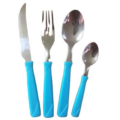 China Western hot sale cutlery 16pcs or 24pcs handle eco-friendly strong plastic fatware set for sale