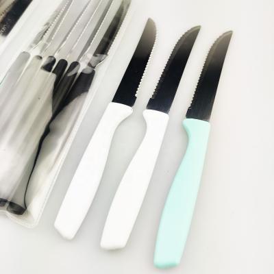 China Western Hot Sale Handle Stainless Steel Plastic Steak Knife for sale