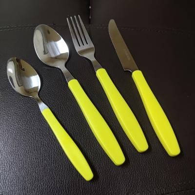 China 16pcs 24pcs Western Hot Selling Handle Stainless Steel Plastic Cutlery Steak Knife for sale