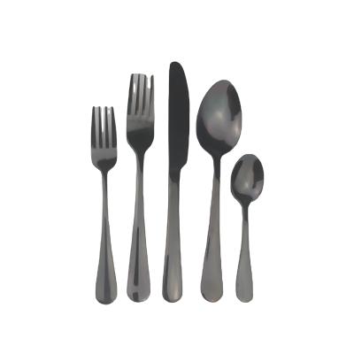 China Stocked High Quality 1010 Stainless Steel Hotel Flatware Spoon Knife Fork Cutlery Set for sale