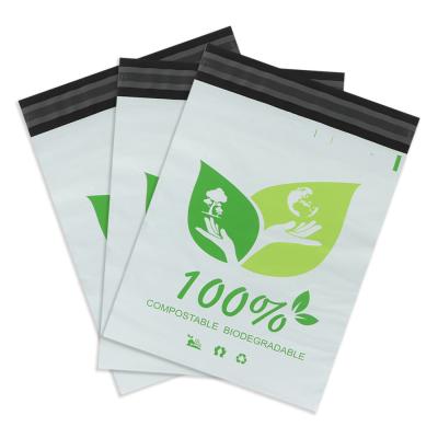 China BIODEGRADABLE Promotional 100% White Compostable Mail Envelope Cornstarch Mailing Packaging Bag for sale