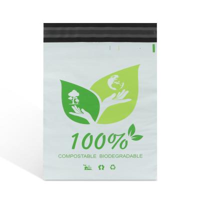 China BIODEGRADABLE 100% Biodegradable White Compostable Envelope Cornstarch Shipping Courier Packaging Bag For Delivery for sale