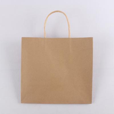 China BIODEGRADABLE Custom Printed Logo Luxury Brown Kraft Paper Gift Carried Tote Shopping Bag for sale