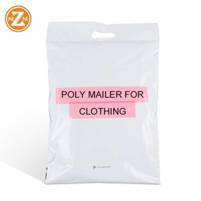 China Hot Sale Packing High Quality White Ads Poly Shipping Packaging For Express Envelope Bag With Carry Handle for sale