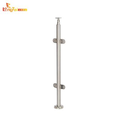 China Hotel Stainless Steel Stair Railing Post Glass Baluster 201/304/316 for sale