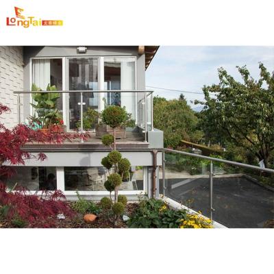 China Outdoor Modern Modern Glass Balcony Railing / Stainless Steel Glass Balustrade for sale