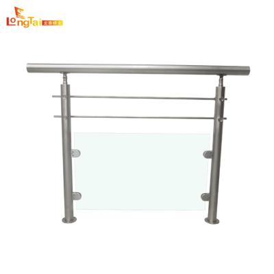 China Modern Prefab Stainless Steel Rod And Glass Panel Balustrade for sale