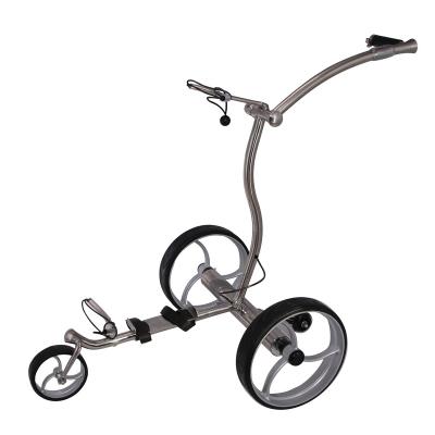 China Golf Trolley Push Trolley 3 Wheel Big Radio Stainless Steel Remote Control Golf Cart, 150 Meters Remote Distance for sale