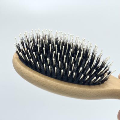 China Hot Sales Compact 100% Beech Handle Boar Bristle Hair Brush for sale