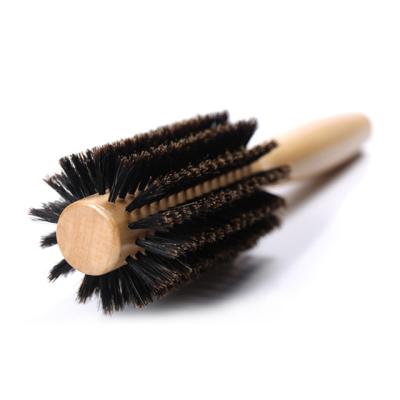 China Round Professional Natural Wooden Hair Round Brush Boar Bristle for sale