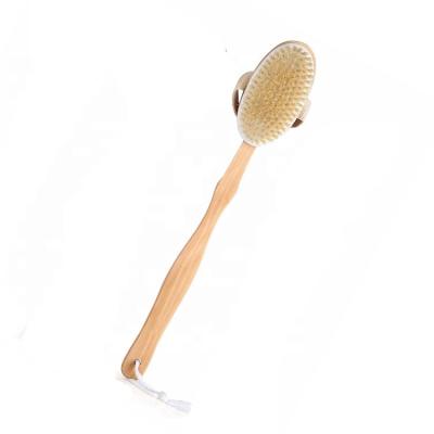 China Sustainable wooden bath brush with long handle for sale