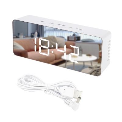 China Antique Style Mirror Desk Clock Bedside LED Digital Pendulum Home Decoration Hot-selling Electronic Desk Alarm Clock in 2022 for sale