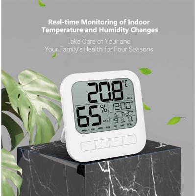 China Calendars Humidity Meter Mini Digital Thermometer With Alarm Clock Termometros Digital Indoor Digital Thermometer for sale