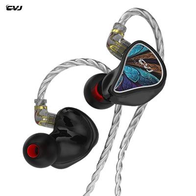 China Bass Earphones CVJ Angel Wing Ring Iron Hybrid Ear Cable DJ Sports Listening Working 2021 New 3D Printing Resin Stereo Hi-fidelity Stage Headphones for sale