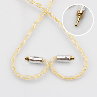 China Wholesale 0.7mm Bone Conductivity Gold Plated Pins Rope Silver Detachable Earphone Audio Cable For Dual Density Earphone for sale