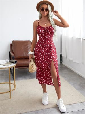 China Multi Colored Elegant Floral Dresses Commuter Floral Dresses For Ladies for sale