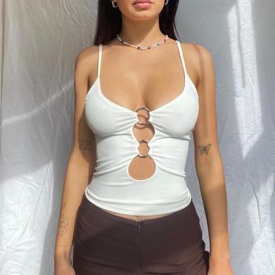 China Summer Fashion Slim-fit Camisole Vest With Cutout Chest And Midriff for sale