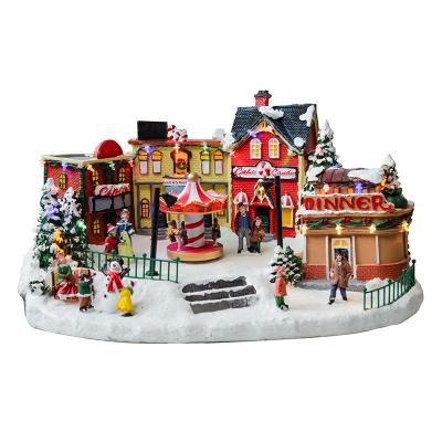 China Hot Selling Unique Europe House Ornament Snow Indoor House Christmas Village Homes for sale