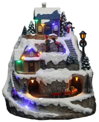 China 2022 Europe Scene Village Decor Houses Family Small Town Ornament Gifts Christmas Decoration for sale