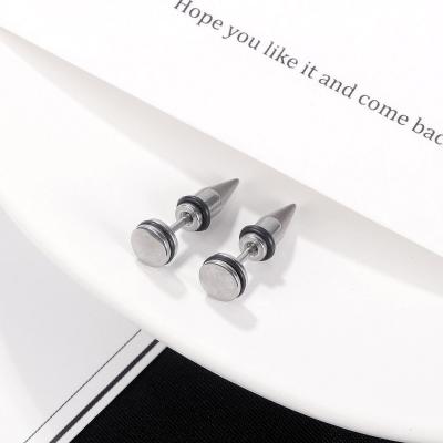 China Hiphop Pairs of Retro Hip Hop Stainless Steel Studs Cone Punk Rock Acute Circular Skeleton Earring Goth Earring Jewelry for Women Men for sale