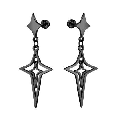 China 2021 Korean Style Punk Rock Skeleton Goth Earring Pairs Star Studs Exaggerated Stainless Steel Earring Jewelry For Women Men for sale