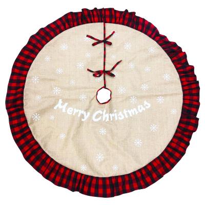 China Hot Sale Christmas Tree Skirt Decor 2021 Chirstmas 48 Inches Christmas Snowflake Party Selected Creative Dress Up Custom Sublimation Xmas for sale