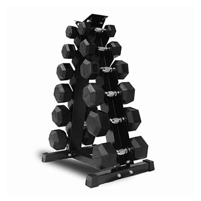 China Weights Gym Equipment Fitness Dumbbells Set 2021 Factory Manufacture Set Cheap Dumbbell Fitness Hex Rubber Dumbbell for sale