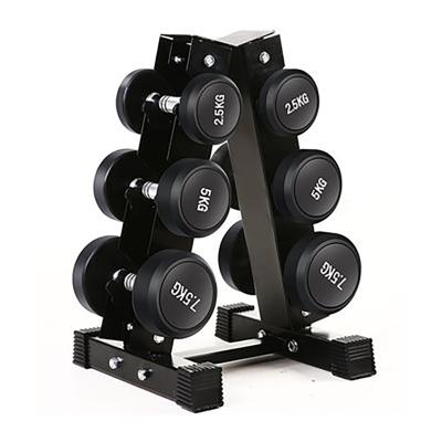 China Weight Gym Equipment Fitness Dumbbells Set 2021 Hot Sale Rubber Hex Dumbbell Gym Bodybuilding Rubber Equipment Set Black Hex Dumbbells for sale