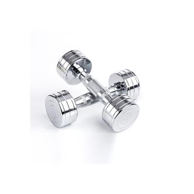 China 2021 Comfortable Good Quality Fitness Equipment Body Building Electroplating Dumbbells Set for sale