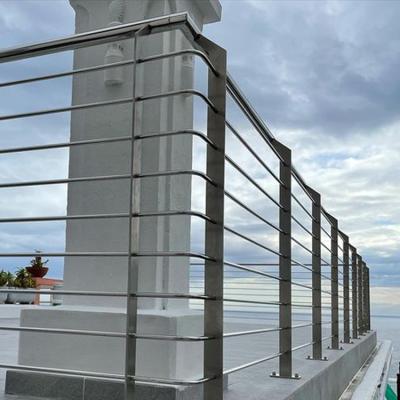 China Customized Durable Modern Design 304 316 Steel Wire Railing Stainless Steel Balcony Railing Handrail for sale