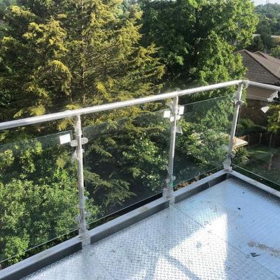 China Durable Stainless Steel Glass Railing Balcony Designs Black Steel Railings for sale