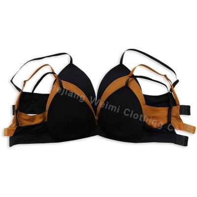 China Factory wholesale custom made large size triangle cup bra QUICK DRY solid color seamless bra lightly ties adjustable cup bra for sale